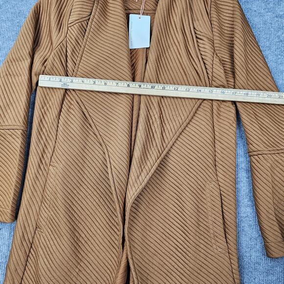 Skies Are Blue Sweater Womens Small Brown Longline Ribbed Open Front Cardigan - Picture 4 of 6